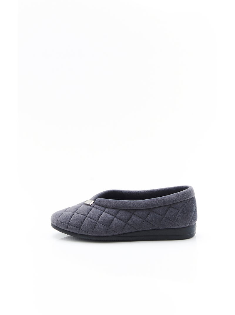Chaussons en velours matelassé - damart Gris - Kiabi