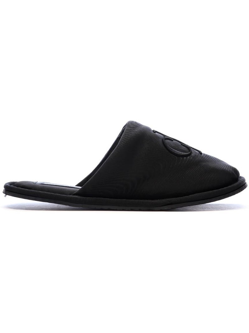 Chaussons  Femme Calvin Klein Jeans Slipper Satin Moire Noir - Kiabi