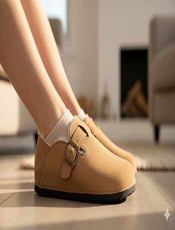 Chaussons Femme Hiver Sabots d’Intérieur Fourrés MD8845