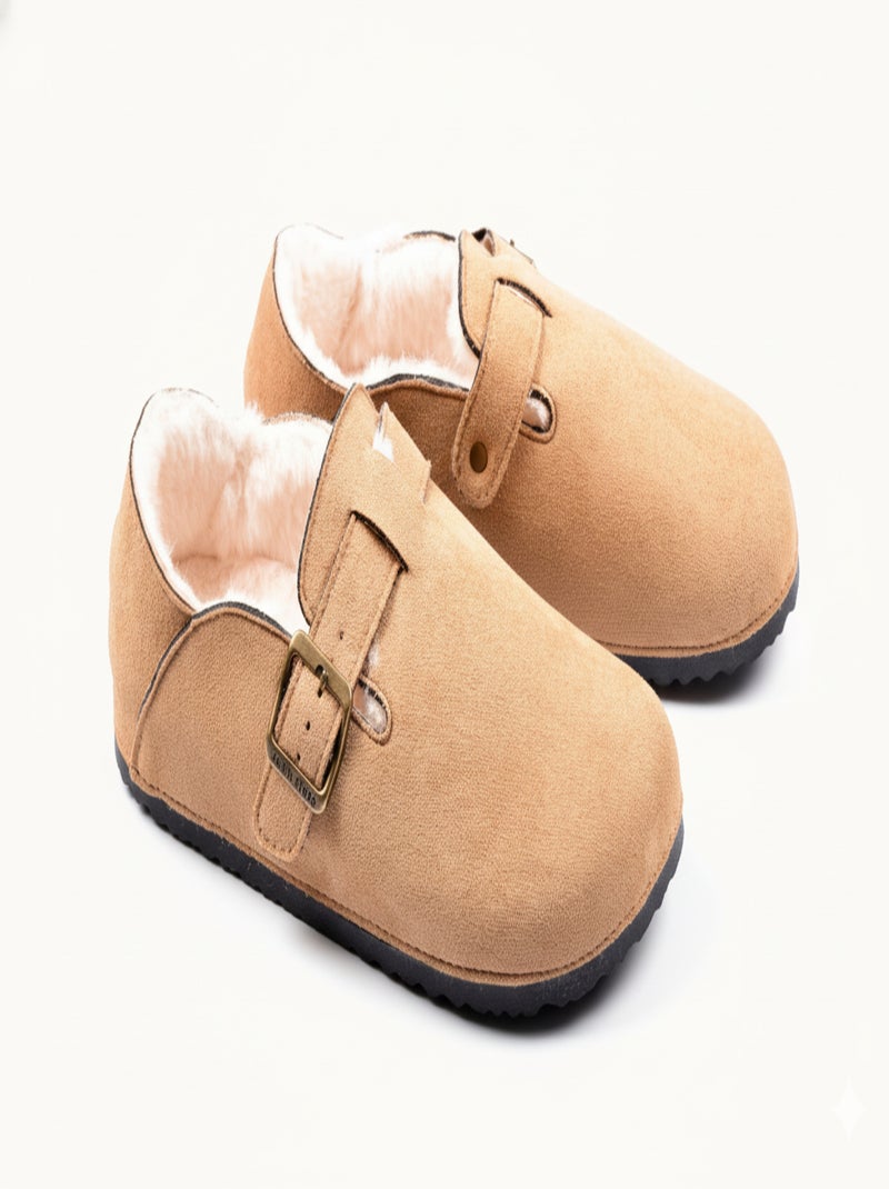 Chaussons Femme Hiver Sabots d’Intérieur Fourrés MD8845 Camel - Kiabi