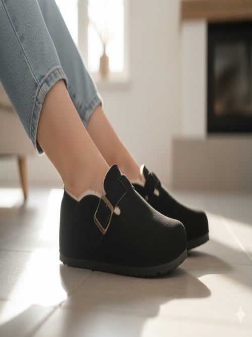 Chaussons Femme Hiver Sabots d’Intérieur Fourrés MD8845 - Kiabi