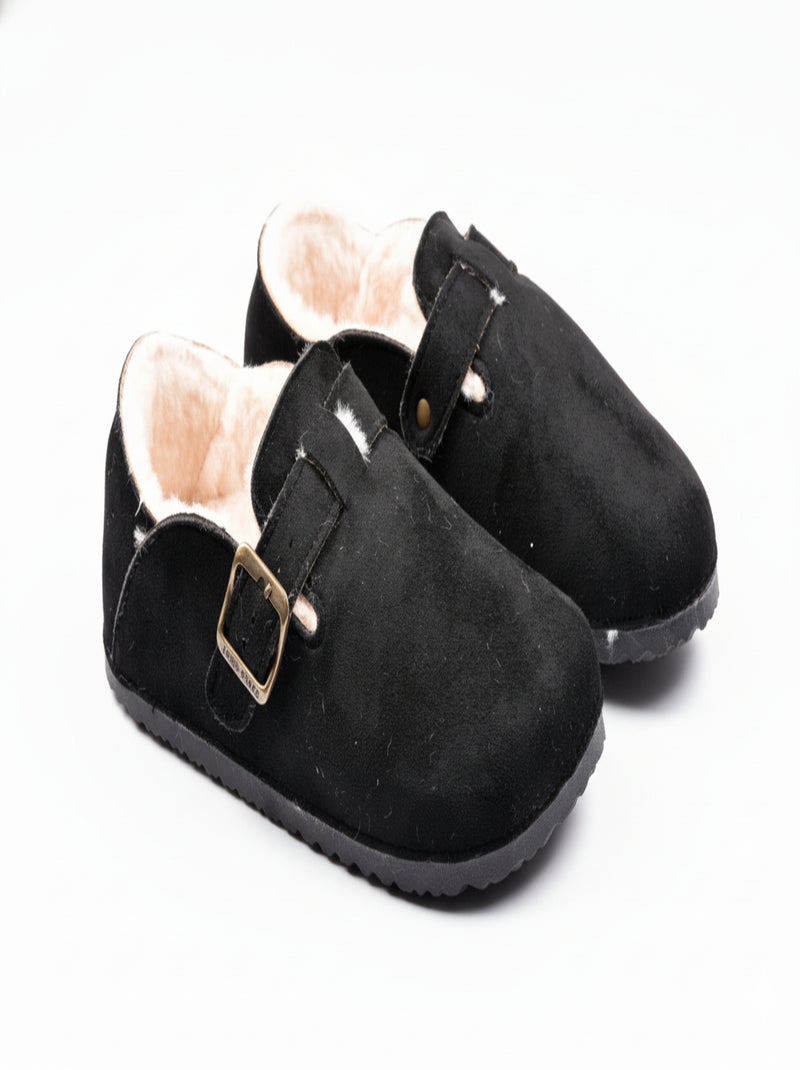 Chaussons Femme Hiver Sabots d’Intérieur Fourrés MD8845 Noir - Kiabi