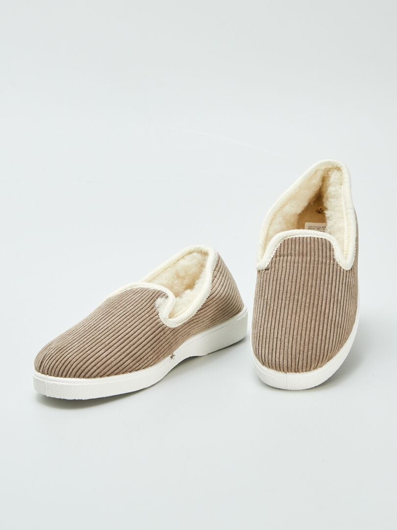 POIUIYQA Chausson Homme Pantoufles à Rayures Hiver Chaussures Chaudes Pour La Maison En Mousse à