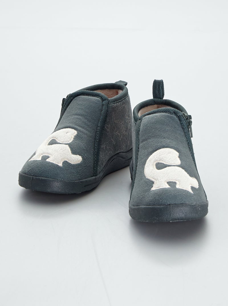 Chaussons fermés 'dinosaures' Vert - Kiabi