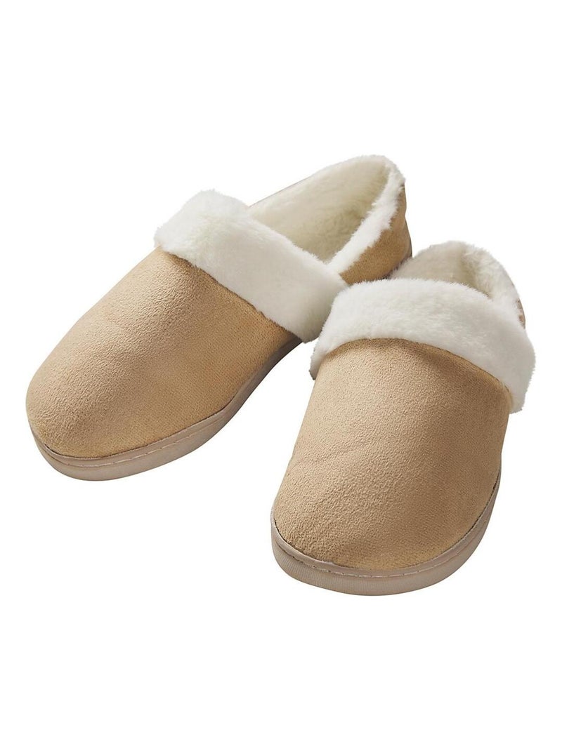 Chaussons fermés petit talon Camel Beige - Kiabi
