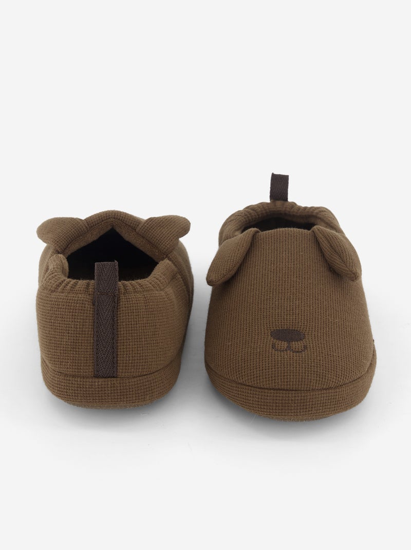 Chaussons forme charentaise Marron - Kiabi