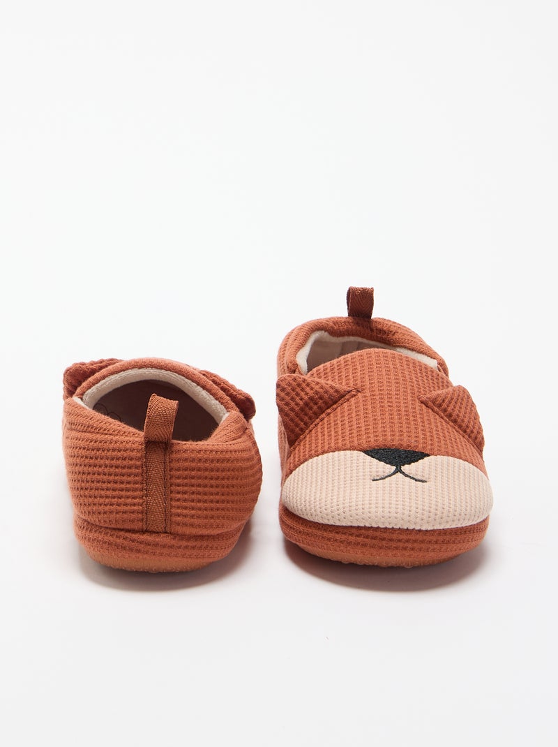 Chaussons forme charentaise Orange - Kiabi