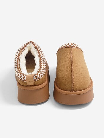 Chaussons forme sabot fourrés
