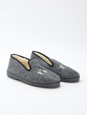 Chaussons fourrés avec bords contrastants