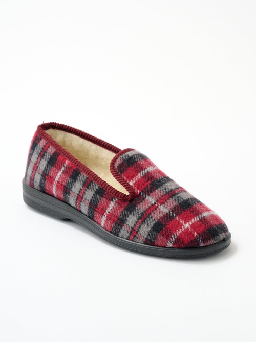 Chaussons grande largeur fourrés laine mixtes - Kiabi