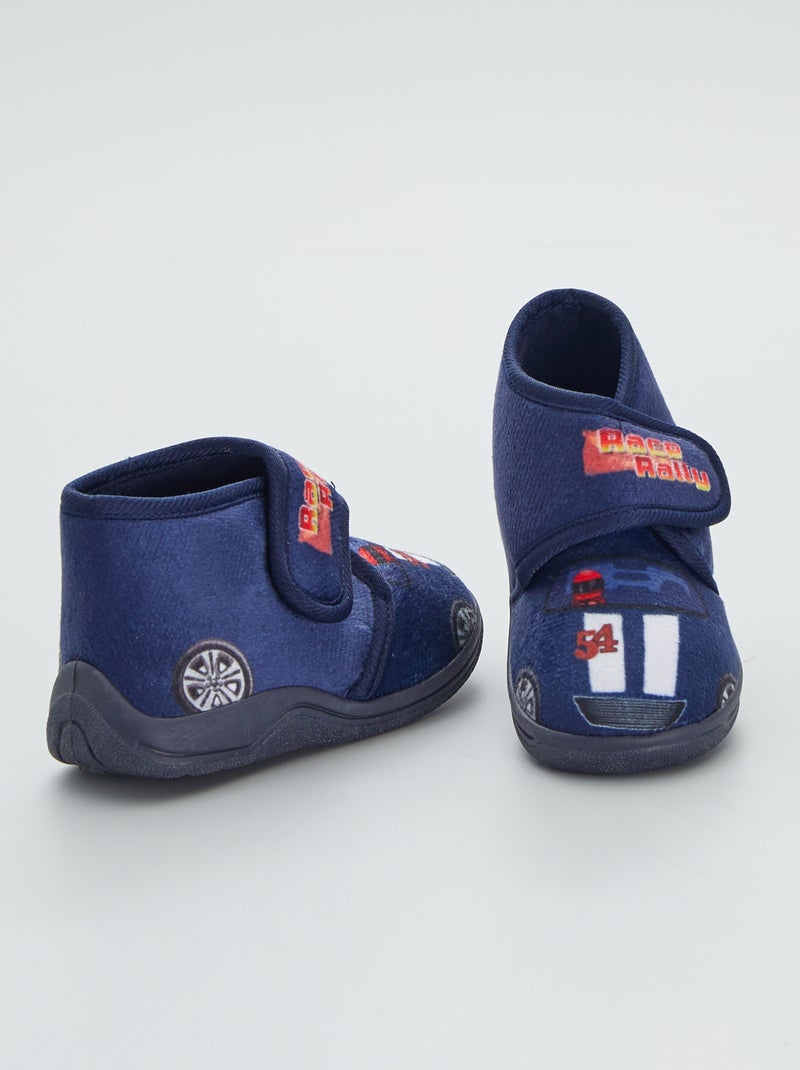 Chaussons imprimés bleu navy - Kiabi