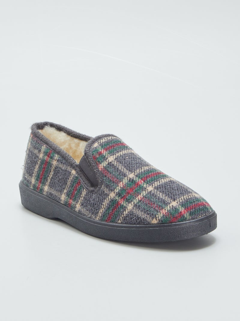 Chaussons intérieur effet moutonné Gris - Kiabi