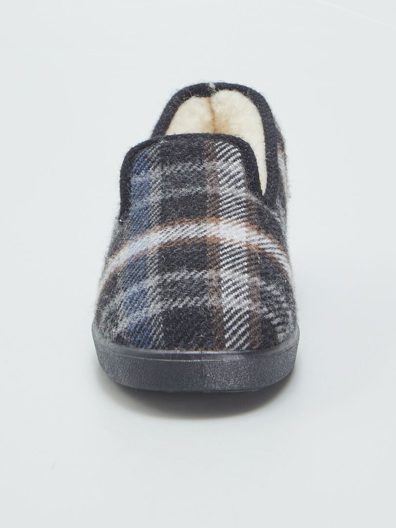 Chaussons Victoria Wamba Homme - Intérieur Peau De Mouton | Confortables Et Chauds | Style Carreaux