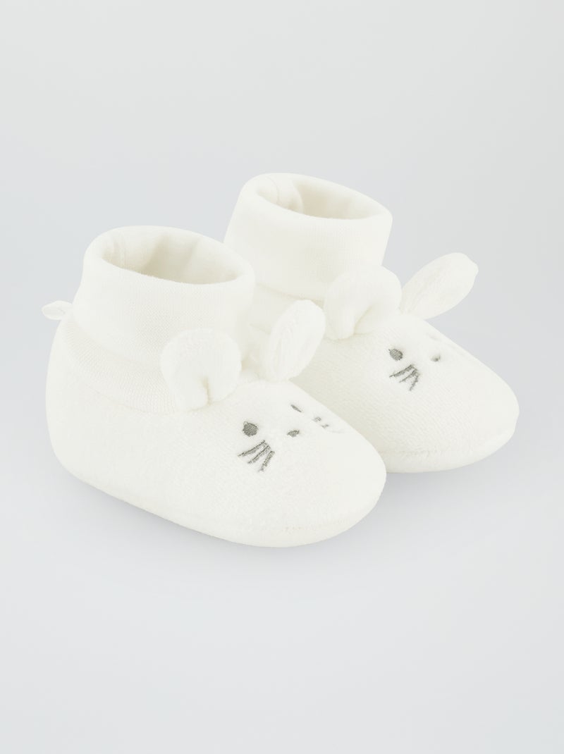 Chaussons 'Lapin' Blanc - Kiabi