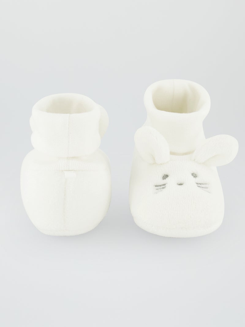 Chaussons 'Lapin' Blanc - Kiabi