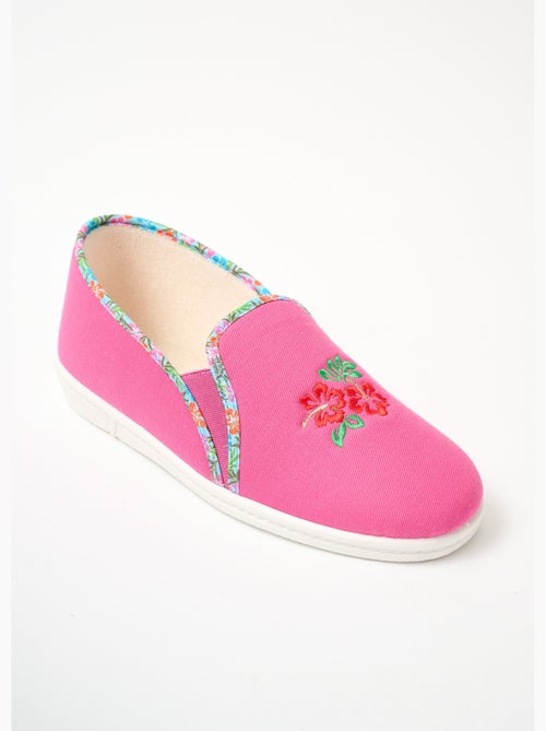 Chaussons largeur confort brodés élastiqués - Afibel - Kiabi