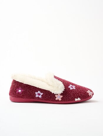 Chaussons largeur confort fausse fourrure