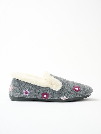 Chaussons largeur confort fausse fourrure