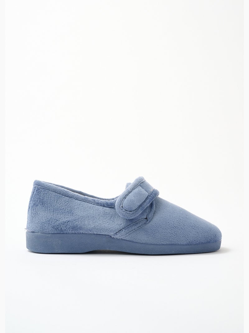 Chaussons largeur confort fourrés pure laine - afibel Bleu - Kiabi