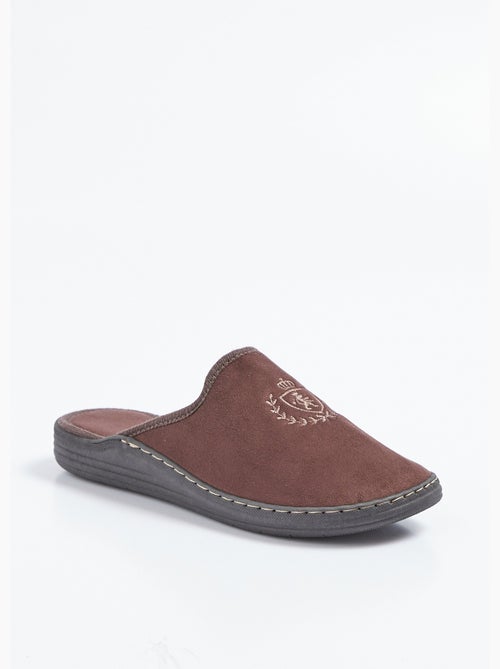 Chaussons largeur confort velouté brodé - Afibel - Kiabi