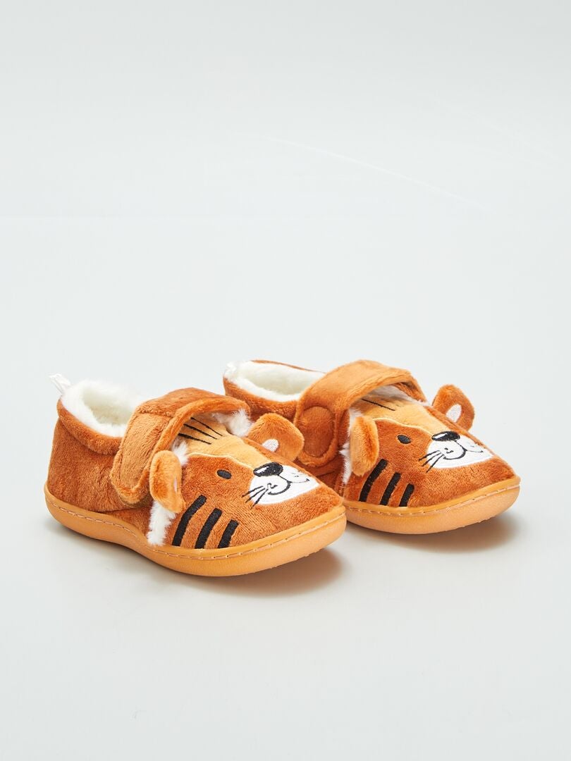 Chaussons 'Lion' Orange - Kiabi