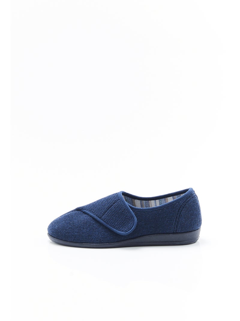 Chaussons maille gaufrée à scratch - Damart Bleu - Kiabi