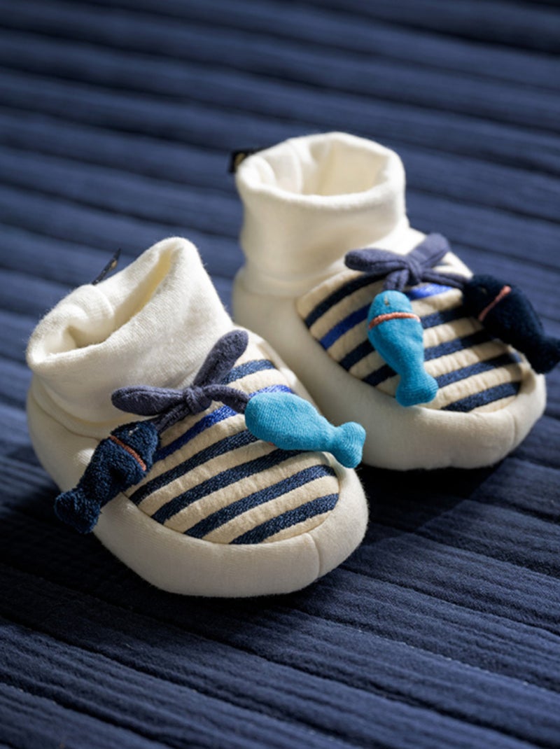 Chaussons marinière poissons - SAUTHON Blanc Bleu - Kiabi