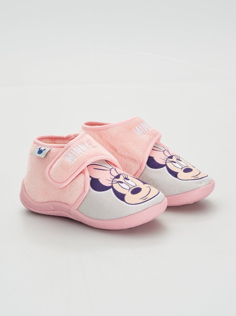 Chaussons 'Minnie' en velours Rose - Kiabi