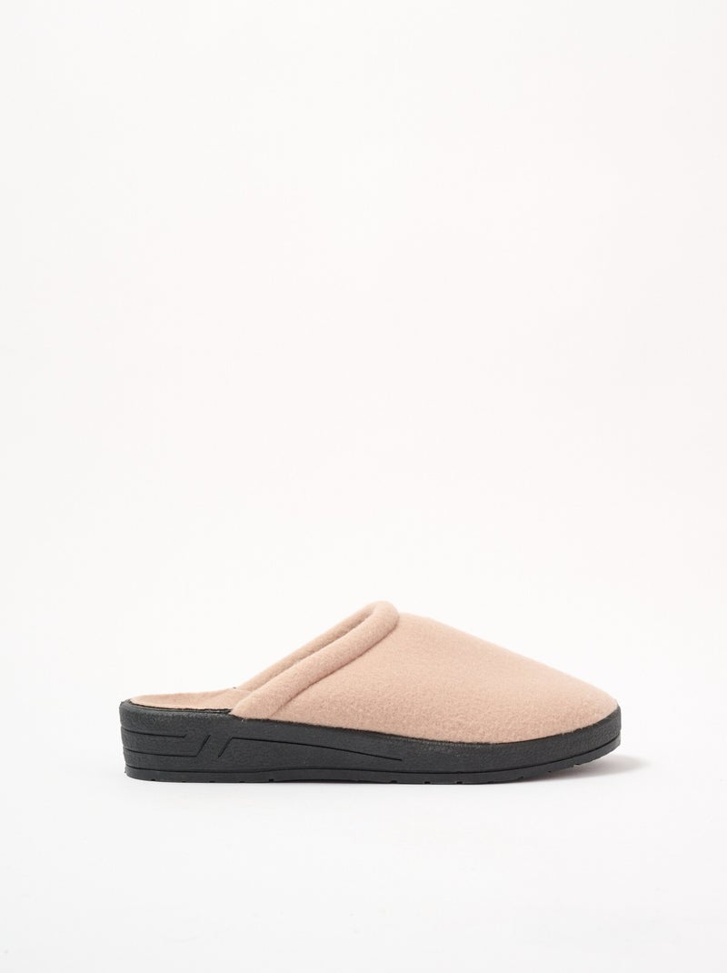 Chaussons mixtes mule largeur confort polaire - Afibel Camel - Kiabi