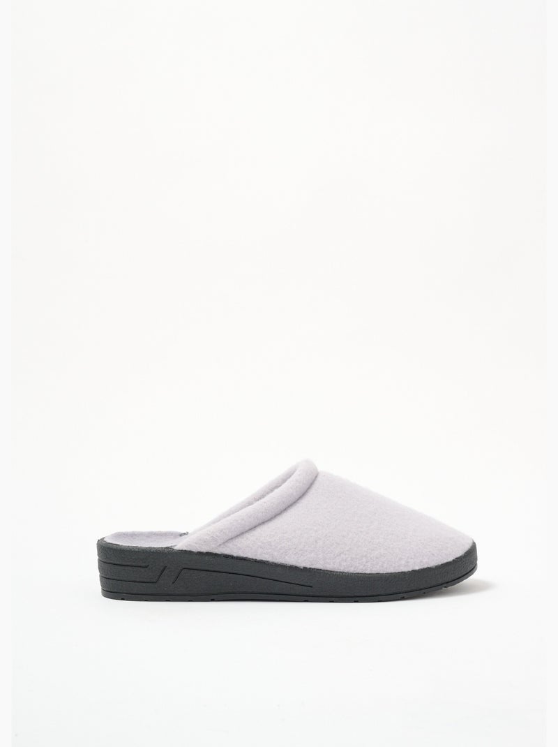 Chaussons mixtes mule largeur confort polaire - Afibel Gris - Kiabi