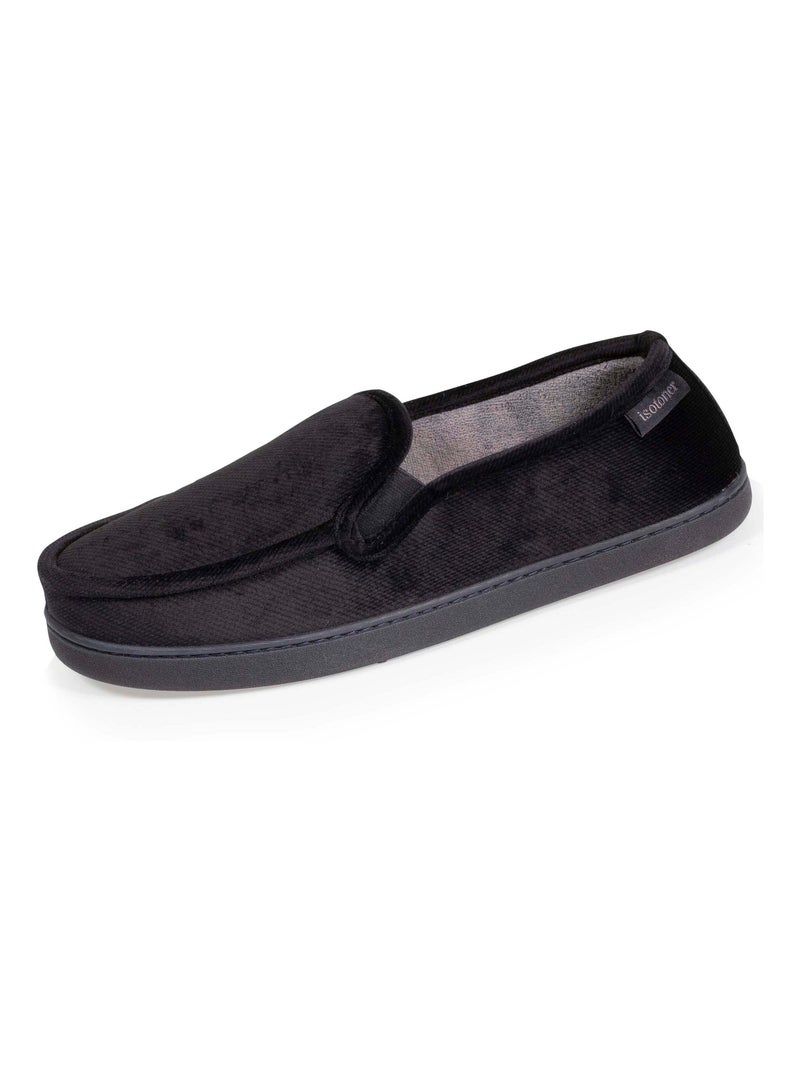 Chaussons Garçon Isotoner - Suédine Douce, Semelle Antidérapante - Modèle Pompier, Lavable En Machine