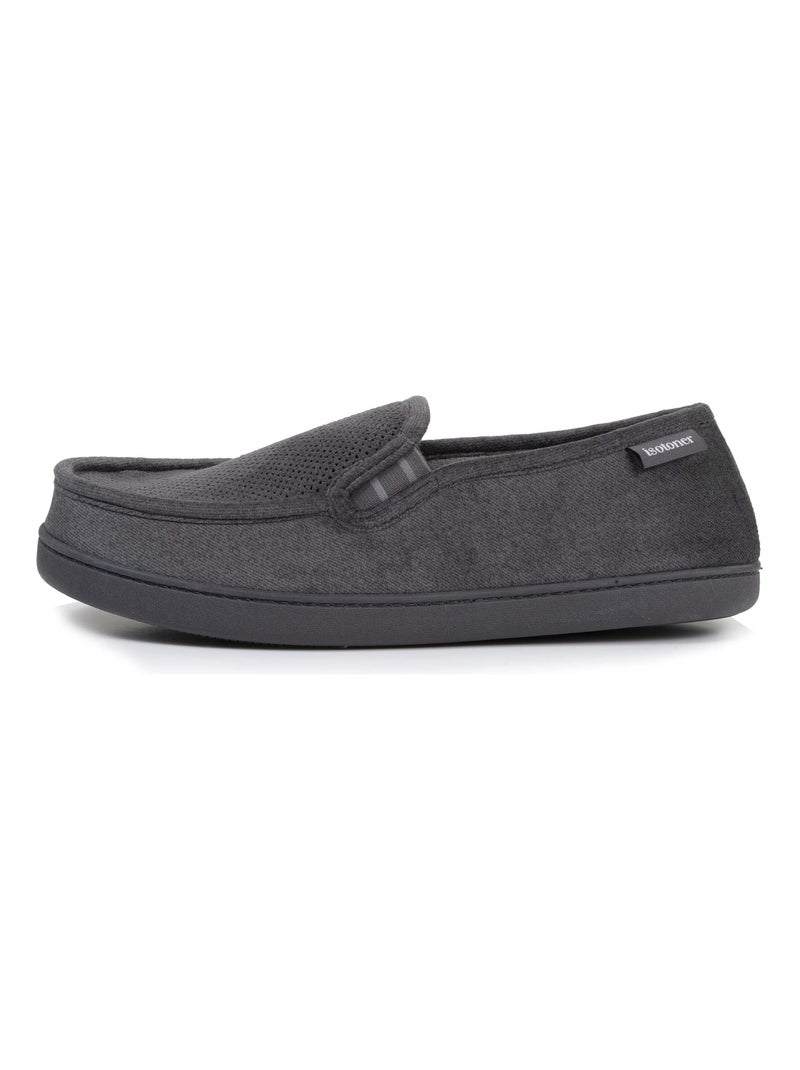 Chaussons mocassins dessus velours et semelle grand confort homme Isotoner Gris - Kiabi
