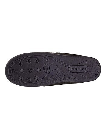 Chaussons mocassins dessus velours et semelle grand confort homme Isotoner