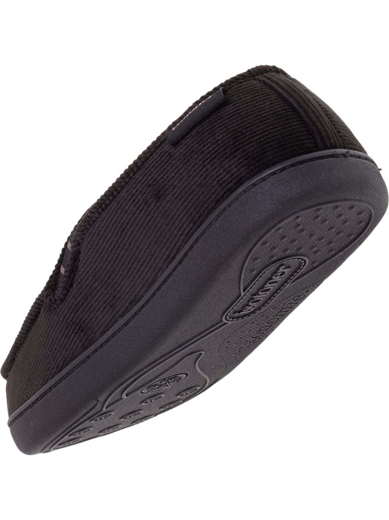 Chaussons mocassins dessus velours et semelle grand confort homme Isotoner Noir - Kiabi