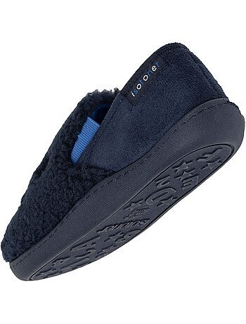 Chaussons mocassins en sherpa, semelle antidérapante garçon