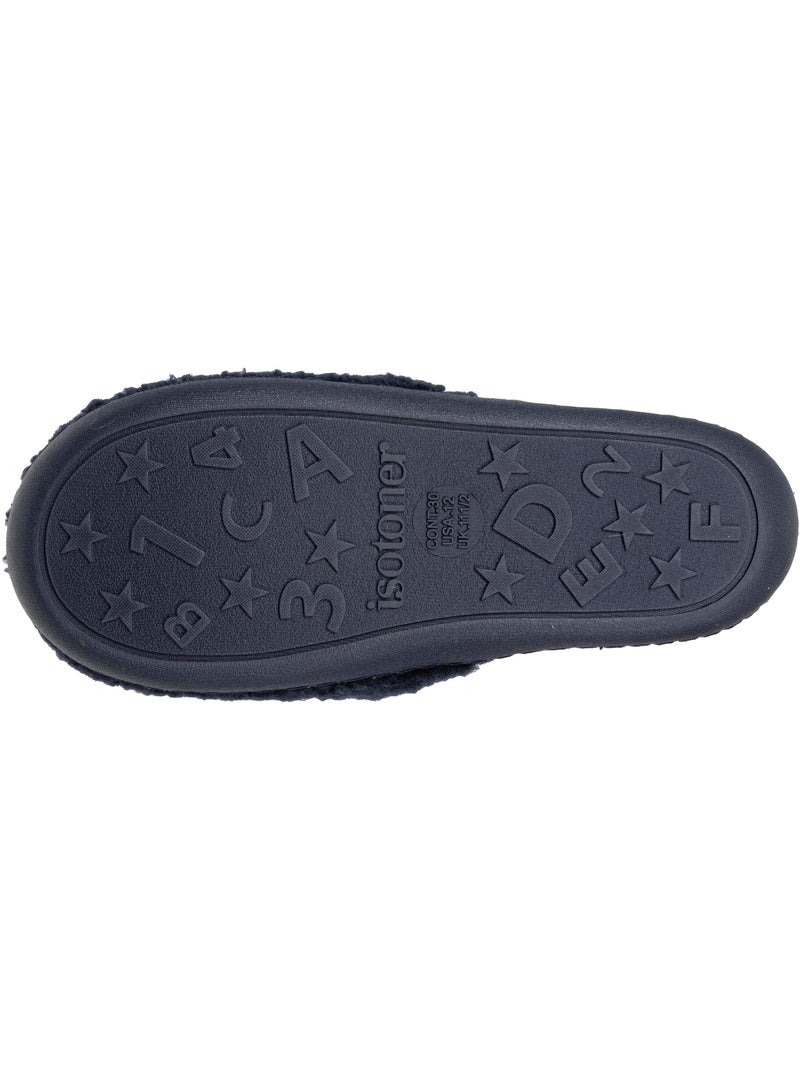 Chaussons mocassins en sherpa, semelle antidérapante garçon isotoner Bleu marine - Kiabi