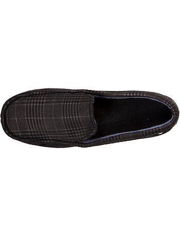 Chaussons mocassins en suédine, semelle gomme homme isotoner