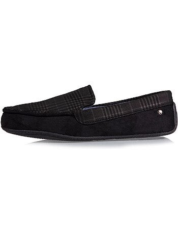 Chaussons mocassins en suédine, semelle gomme homme isotoner