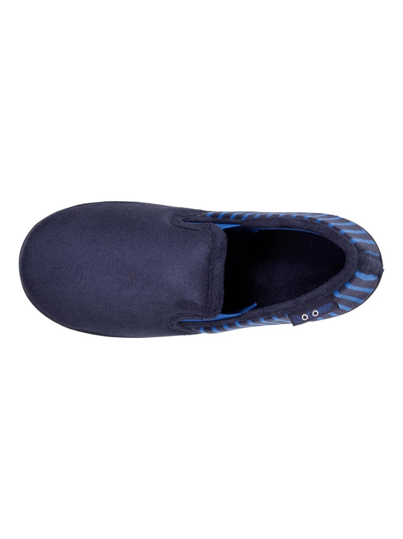 Chaussons mocassins en suédine ultra douce, semelle ergonomique, enfilage facile, garçon Isotoner Bleu marine - Kiabi