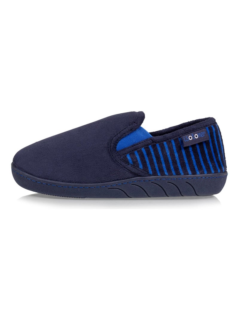 Chaussons mocassins en suédine ultra douce, semelle ergonomique, enfilage facile, garçon Isotoner Bleu marine - Kiabi