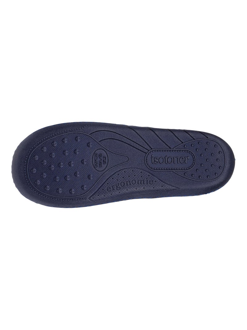 Chaussons mocassins en suédine ultra douce, semelle ergonomique, enfilage facile, garçon Isotoner Bleu marine - Kiabi