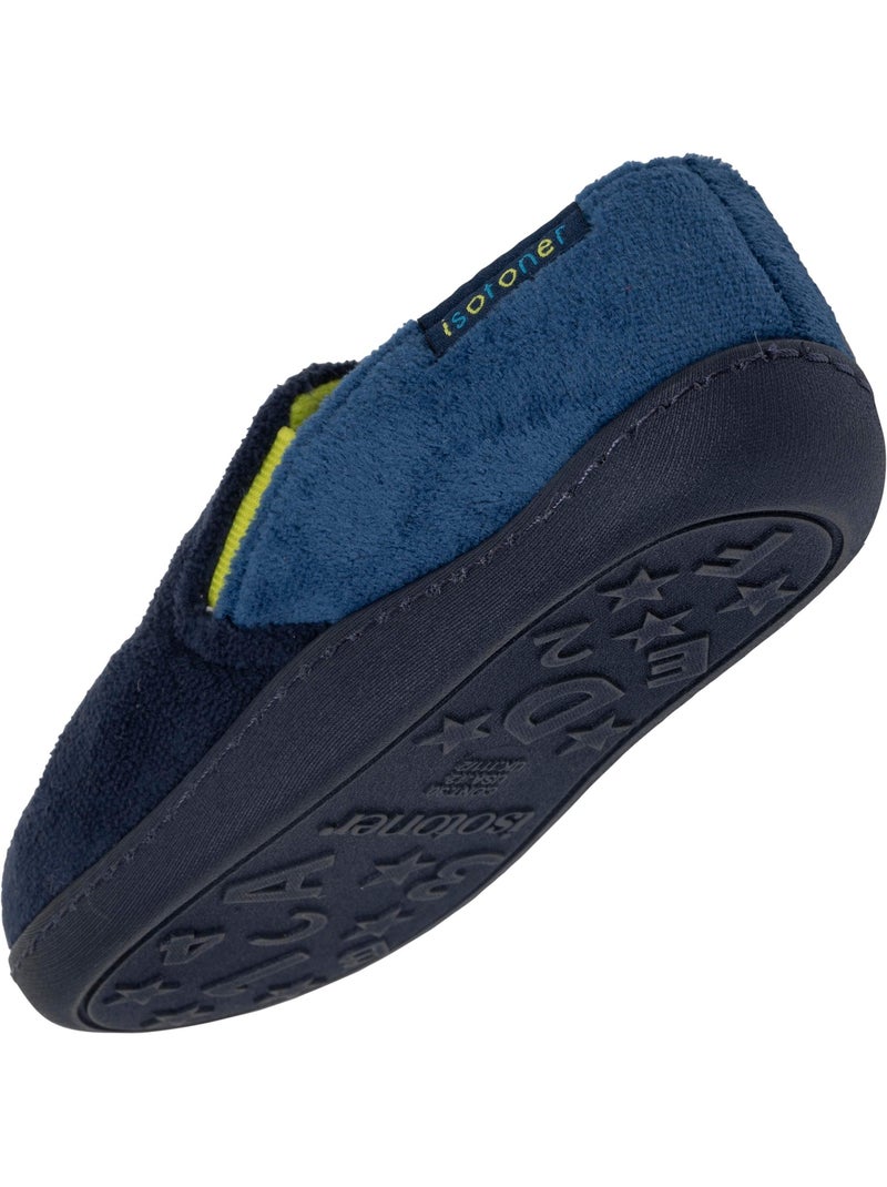 Chaussons mocassins enfilage facile, semelle antidérapante garçon isotoner Bleu marine - Kiabi