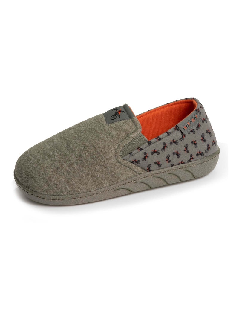 Chaussons mocassins enfilage facile, semelle ergonomique confort garçon Isotoner Kaki - Kiabi