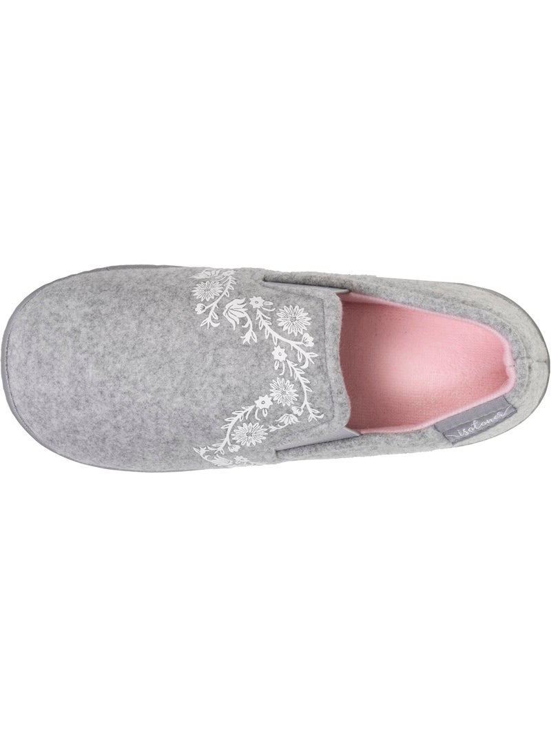 Chaussons mocassins enfilage facile, semelle ergonomique fille Gris chiné - Kiabi
