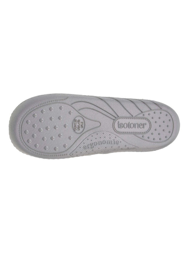 Chaussons mocassins enfilage facile, semelle ergonomique fille Isotoner Gris chiné - Kiabi