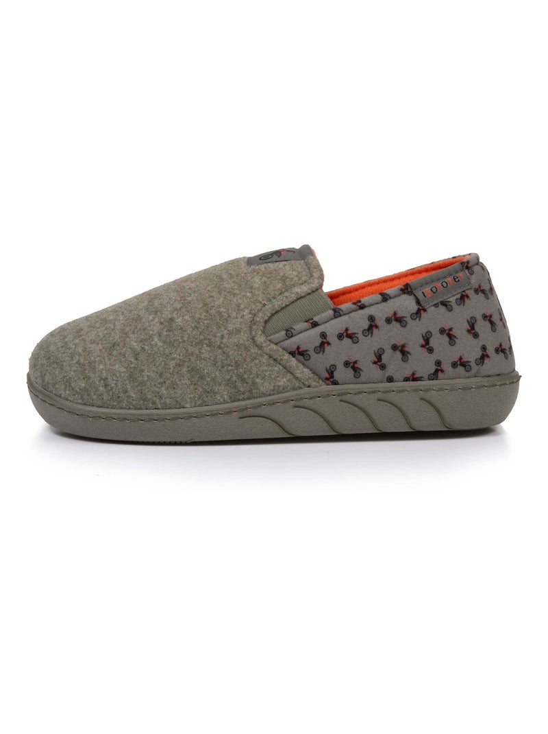 Chaussons mocassins enfilage facile, semelle ergonomique garçon Isotoner Kaki - Kiabi