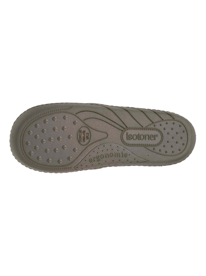 Chaussons mocassins enfilage facile, semelle ergonomique garçon Isotoner Kaki - Kiabi