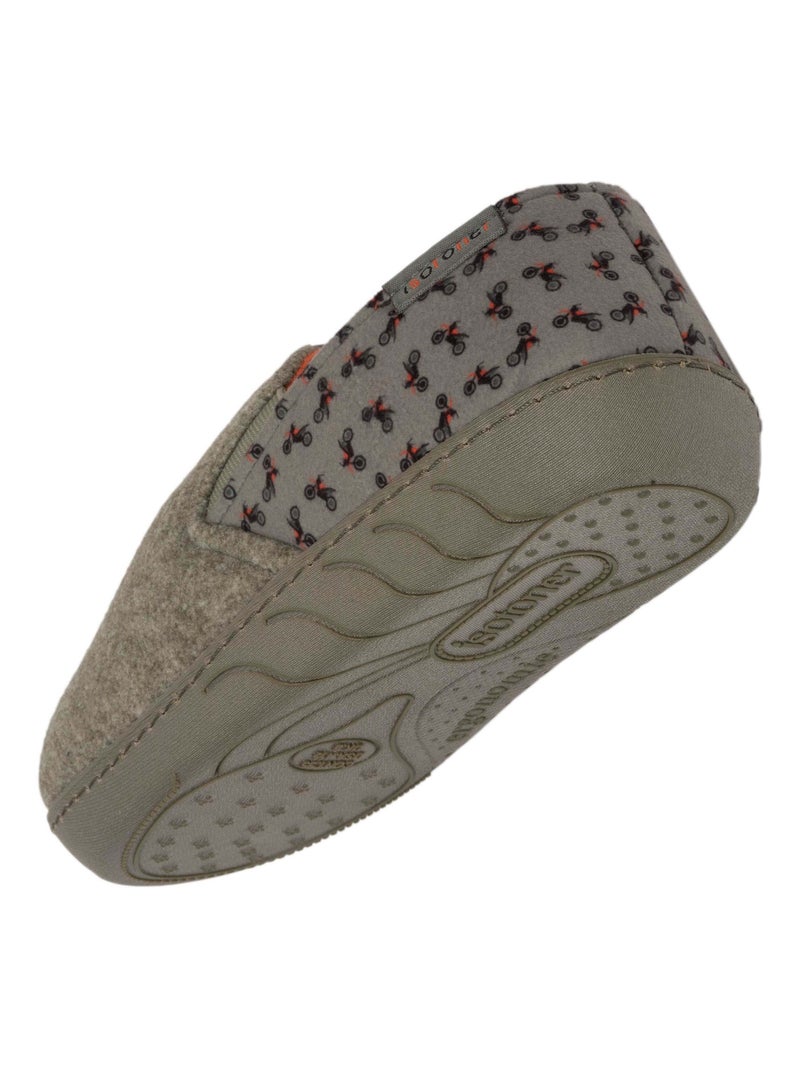 Chaussons mocassins enfilage facile, semelle ergonomique garçon Isotoner Kaki - Kiabi