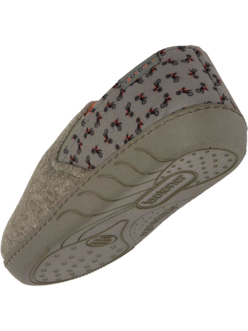 Chaussons mocassins enfilage facile, semelle ergonomique garçon Kaki - Kiabi