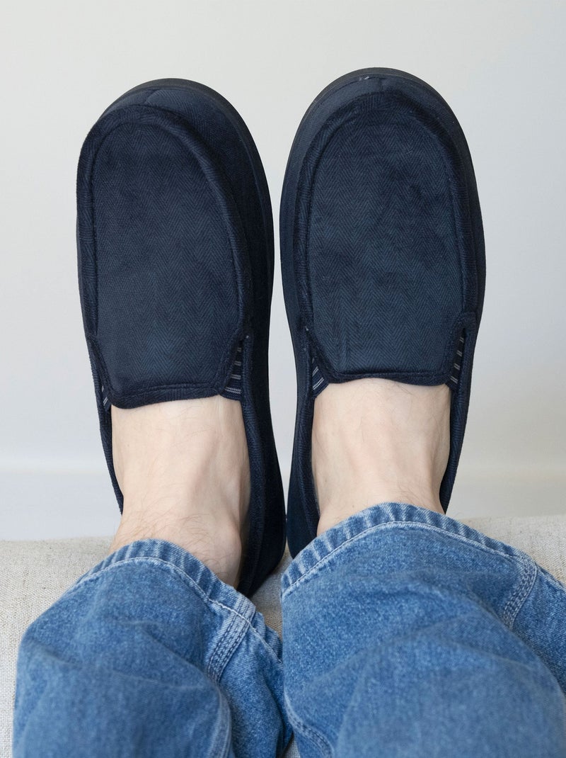 Chaussons mocassins  homme Isotoner Bleu marine - Kiabi